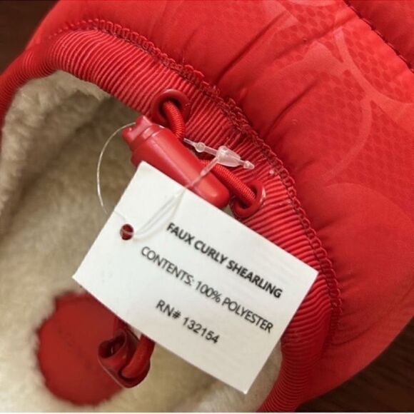 Coach Red Quilted Nylon Slip-on Slippers(Size 9B) - Picture 8 of 10